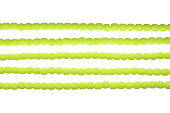 Fire Polish 4mm Faceted Round - Neon Yellow