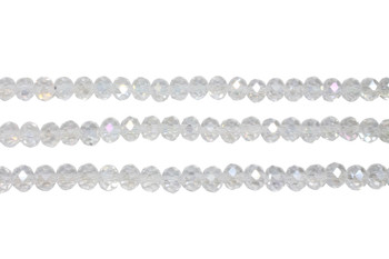 Glass Crystal Polished 5x6mm Faceted Rondelle - Transparent Crystal AB