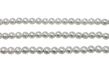 Round 8mm Brushed Beads - Light Silver Plated