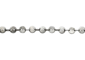 Antique Silver 4mm Round Disc Chain - Sold by 6 Inches