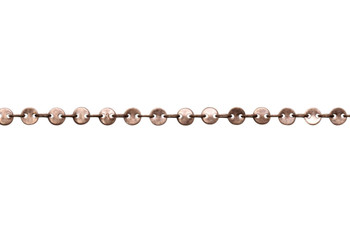 Antique Copper 4mm Round Disc Chain - Sold by 6 Inches
