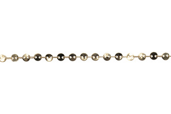 Gold 4mm Round Disc Chain - Sold by 6 Inches