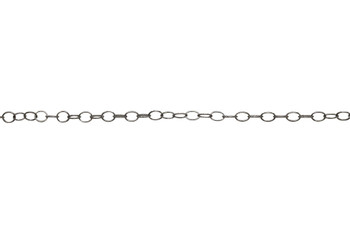 Gunmetal 4.2x4mm Fine Round Cable Chain - Sold By 6 Inches