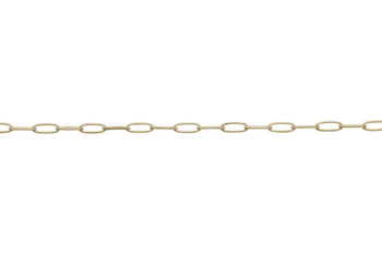 Satin Hamilton Gold 7.9x2.3mm Paperclip Chain - Sold By 6 inches