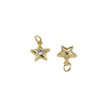 Gold Micro Pave Star Charm