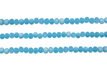 Glass Crystal Matte 4.5x6mm Faceted Rondelle - Aquamarine AB