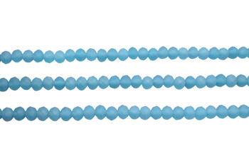 Glass Crystal Matte 4.5x5mm Faceted Rondelle - Ocean Blue