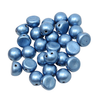 CzechMates® 7mm Cabochon 2 Hole Beads -- Metallic Little Boy Blue