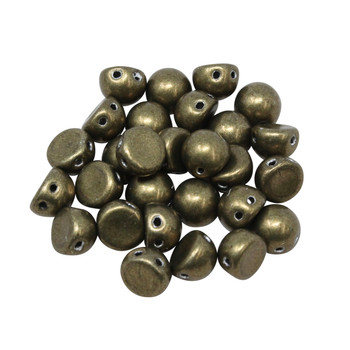 CzechMates® 7mm Cabochon 2 Hole Beads -- Saturated Metallic Emerador