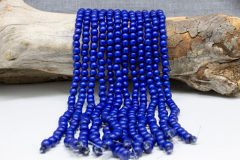 Dyed Royal Blue Wood Polished 8mm Round