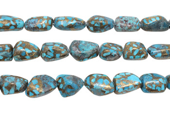 Natural Turquoise Chinese Polished 20-30mm Nugget with Gold Inlay