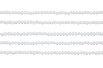 Glass Crystal Polished 2x3mm Faceted Rondelle - Opaque White