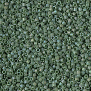 Delicas Size 11 Miyuki Seed Beads -- 2312 Glazed Opaque Shamrock AB Matte