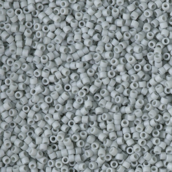 Delicas Size 11 Miyuki Seed Beads -- 2281 Glazed Opaque Cadet Grey Matte