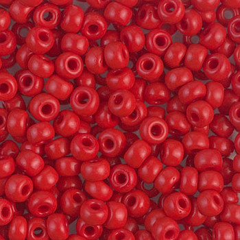 Size 6 Miyuki Seed Beads -- 408 Opaque Red