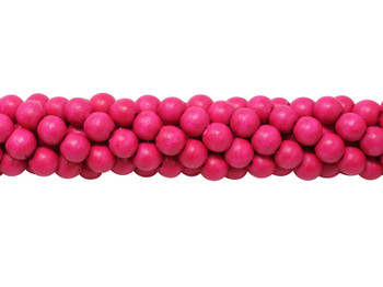 Dyed Hot Pink Wood Polished 8mm Round