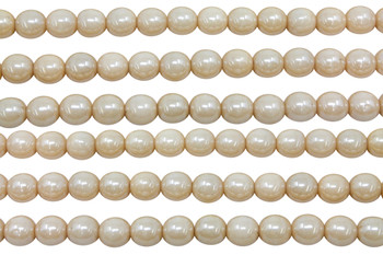 Czech Glass 6mm  Round -- Luster - Opaque Champagne