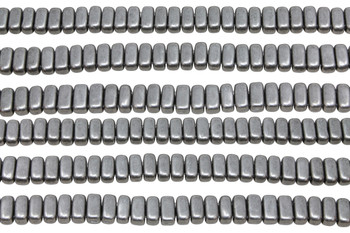 CzechMates® 6x3mm 2 Hole Bricks -- Metallic Frost Grey