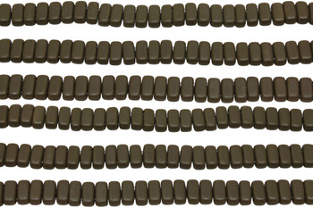CzechMates® 6x3mm 2 Hole Bricks -- Matte - Chocolate Brown