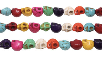 Magnesite Polished Multi Color 10x8mm Skull