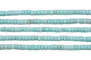 Howlite Light Aqua Polished 2x4mm Wheel