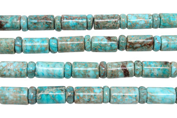 Aqua Terra Impression Jasper Polished 10x6mm Barrel and Rondel