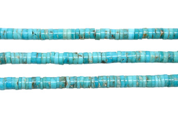 Kingman Turquoise Polished 4-4.5mm Heishi