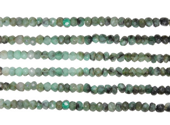 Emerald Banded 3-3.5mm Faceted Rondelle