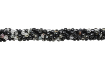 Black Tourmaline in Mica Polished 4mm Round