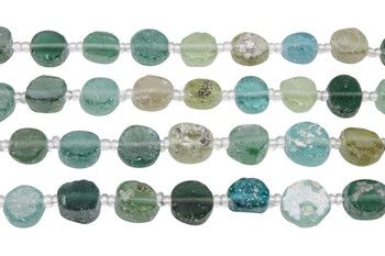 Roman Glass Natural 11-13mm Coins - With Pendant