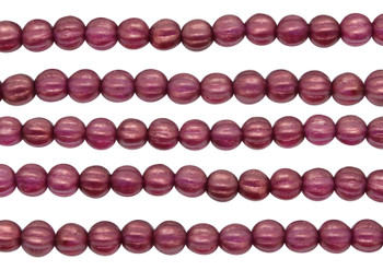 Czech Glass 5mm Melon --  Halo Madder Rose