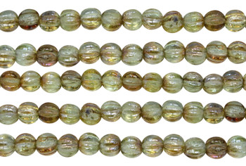 Czech Glass 5mm Melon --  Chrysolite Celsian