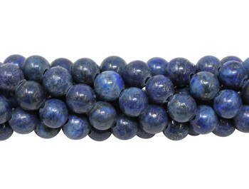 Dyed Lapis A Grade Polished 8mm Round - 2mm Large Hole