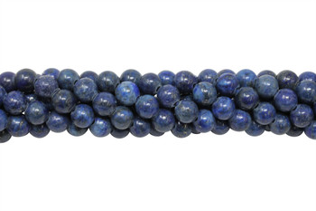 Dyed Lapis A Grade Polished 8mm Round - 2mm Large Hole