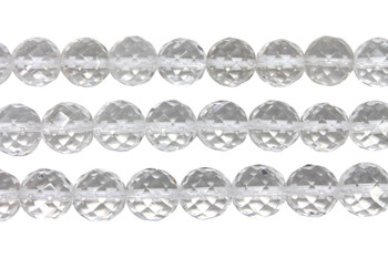 Crystal Quartz A Grade Polished 12mm Faceted Round 64 Cut