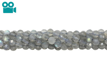 Labradorite A Grade Polished 4mm Faceted Round - Light