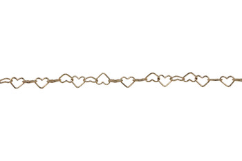 14K Gold Plated Over Sterling Silver 5.3mm Heart Chain - Sold By 6 Inches