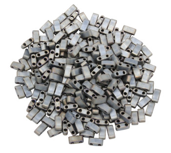 1/2 Cut 5mm Tila Beads -- Silver Grey Matte