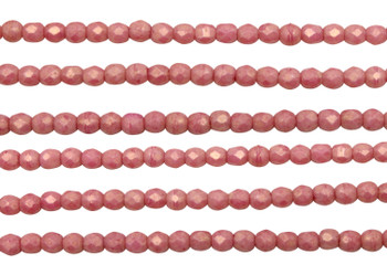 Fire Polish 2mm Faceted Round - Pacifica Watermelon