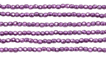 Fire Polish 2mm Faceted Round - Metallic Spring Crocus