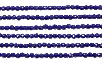 Fire Polish 2mm Faceted Round - Navy Blue