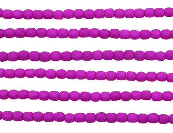 Fire Polish 3mm Faceted Round - Neon Purple