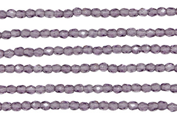 Fire Polish 3mm Faceted Round - Tanzanite