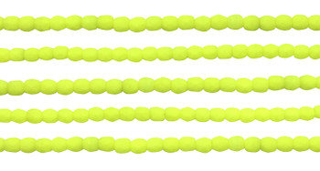 Fire Polish 3mm Faceted Round - Neon Yellow