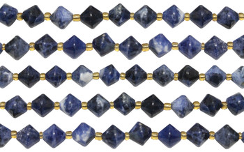 Sodalite Polished 8mm Faceted Bicone