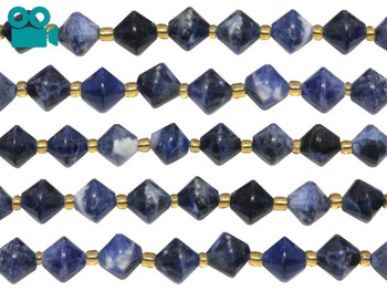 Sodalite Polished 8mm Faceted Bicone