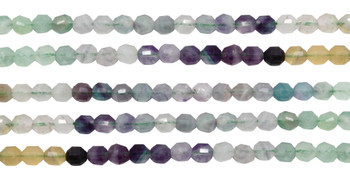 Rainbow Fluorite Polished 6mm Banded Faceted Energy Tube