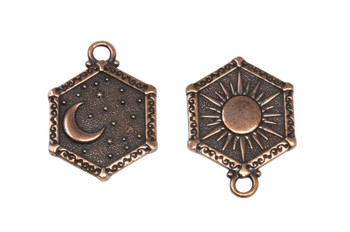 Sun and Moon Pendant - Copper Plated