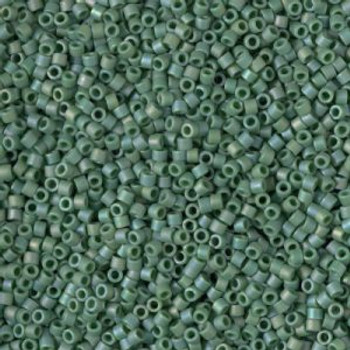 Delicas Size 11 Miyuki Seed Beads -- 2311 Glazed Opaque Green AB Matte