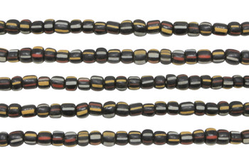 Gooseberry Glass Matte 4-5mm Semi Round - Black / Yellow / Red / White